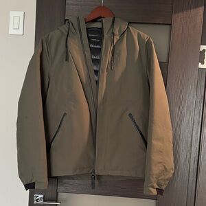 Pre-owned Mackage Men's Khaki Windbreaker Hooded Jacket with removable down pad